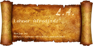 Lehner Afrodité névjegykártya
